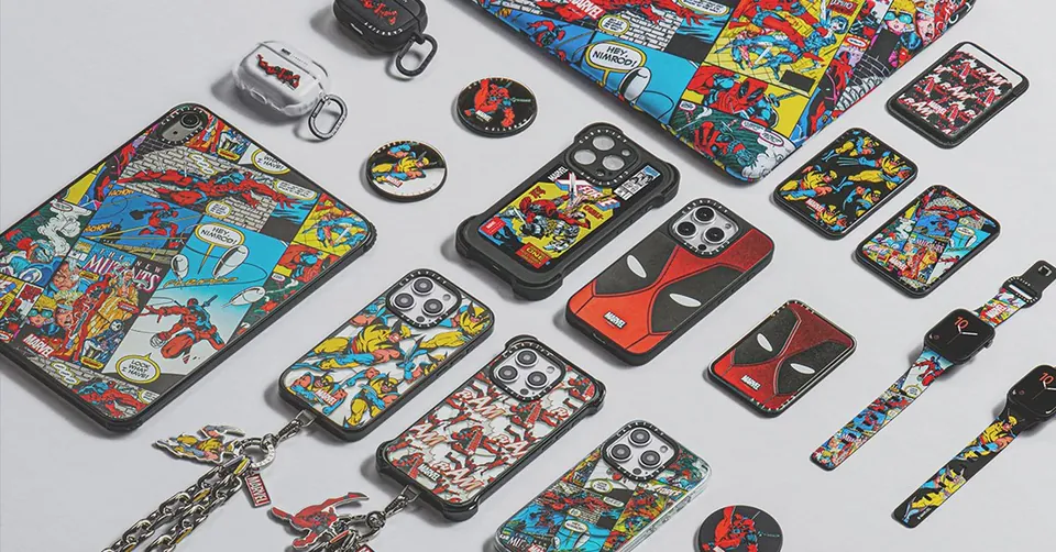 Full Deadpool and Wolverine accessory flat lay