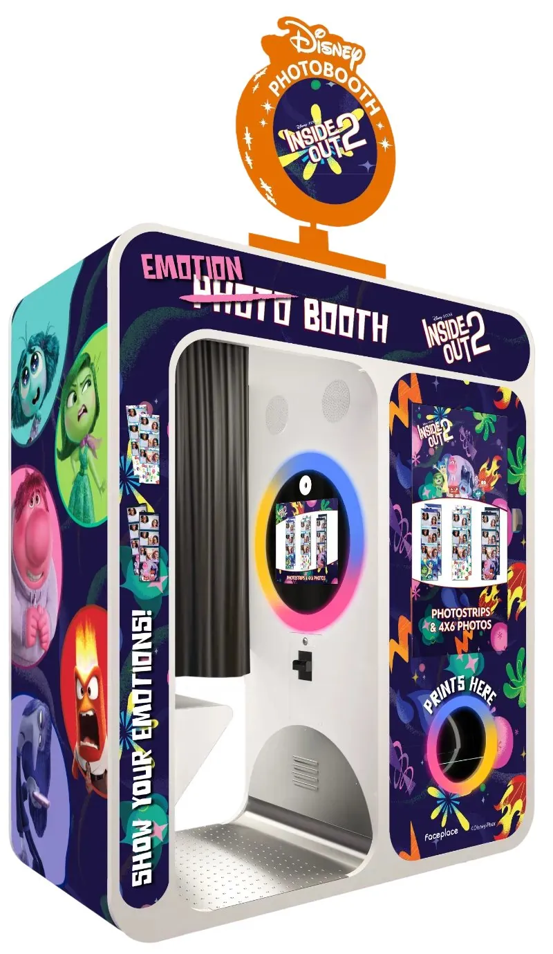 Inside Out 2 emotion-themed photo booth cabinet