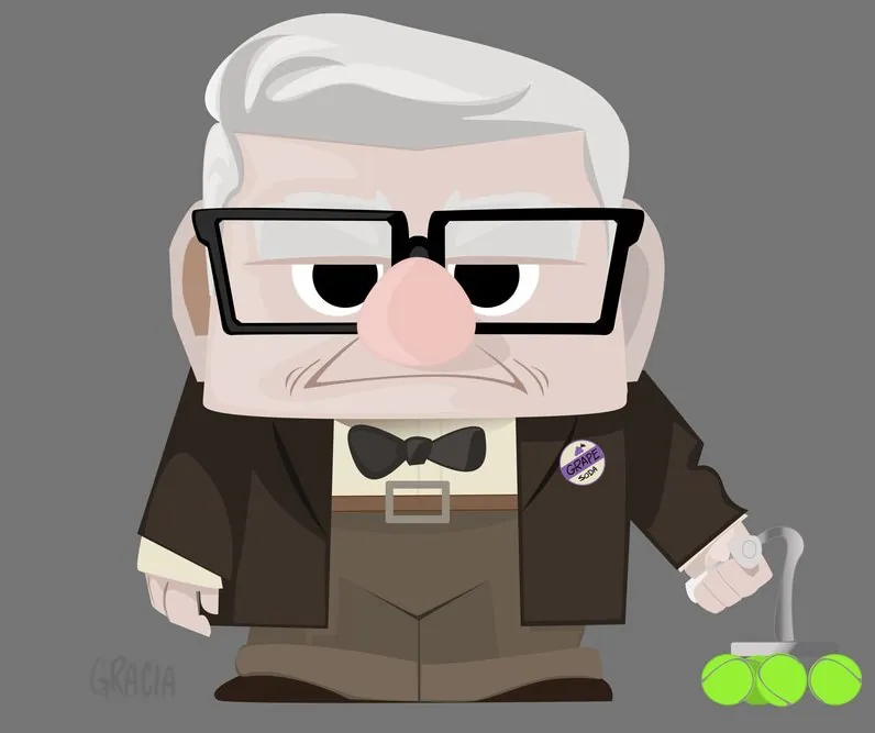Carl from Up, stylized character art