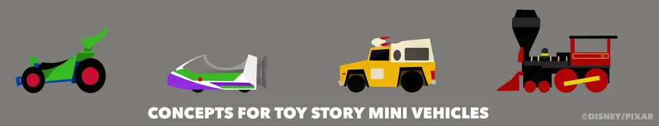 Concepts for Toy Story Mini vehicles
