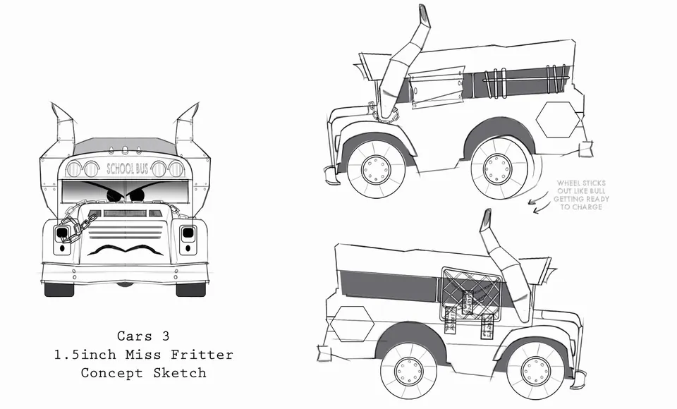 Miss Fritter 1.5 inch concept sketch