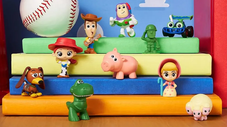 Toy Story Minis figures on a stacked display