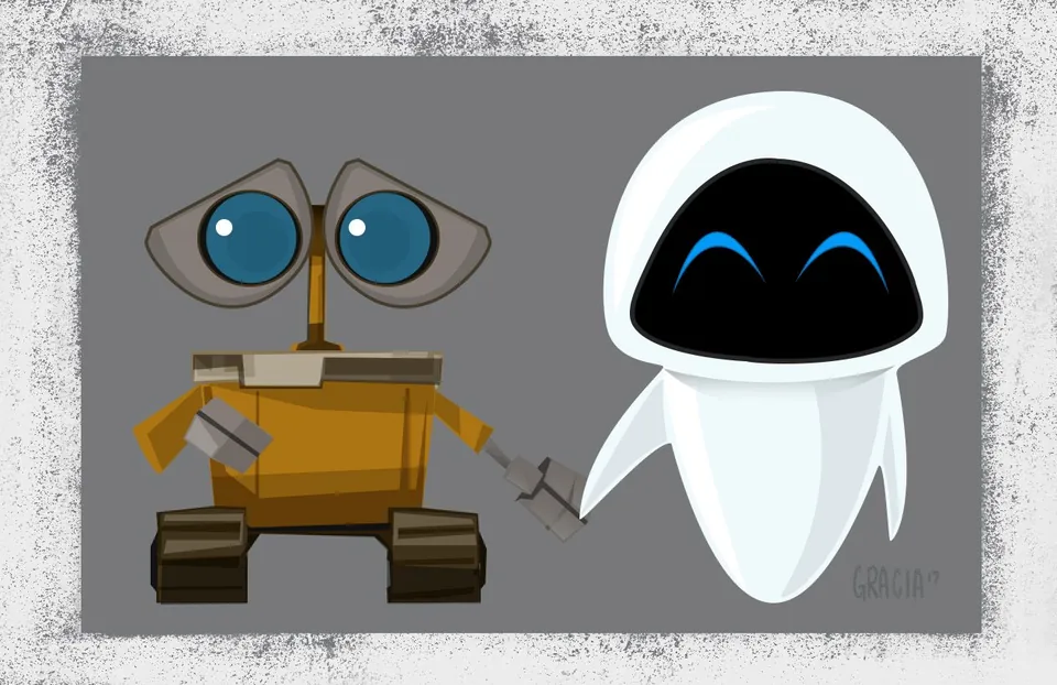WALL-E and EVE stylized